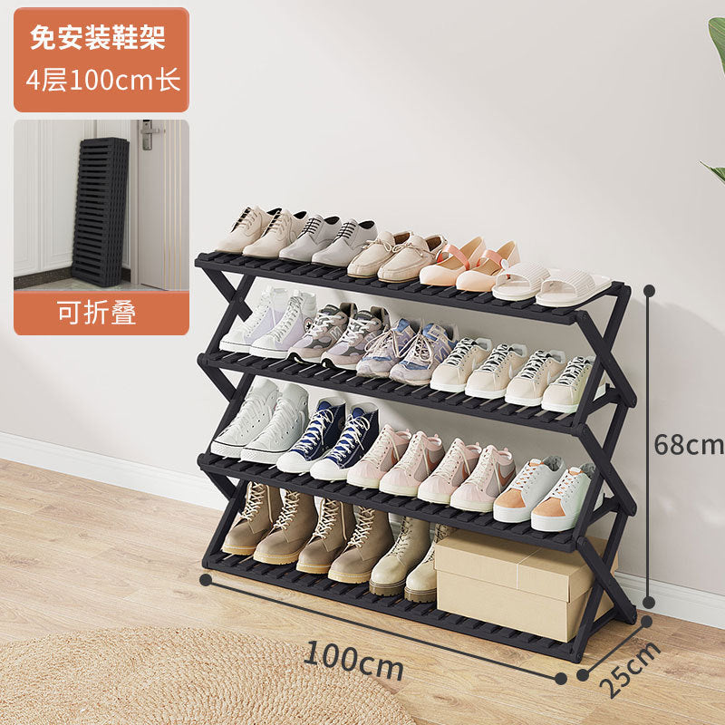 Shoe Rack Multi-layer Household Folding Doorway Storage Shoe Rack Dormitory Space-saving Simple Layered Partition Shoe Rack