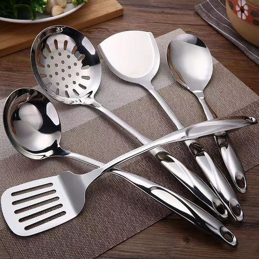 S High-quality stainless steel kitchenware cooking spatula and spoon set Spatula, Sauce Ladle, Soup Spoon, Pasta Spoon Manufacturer Wholesale