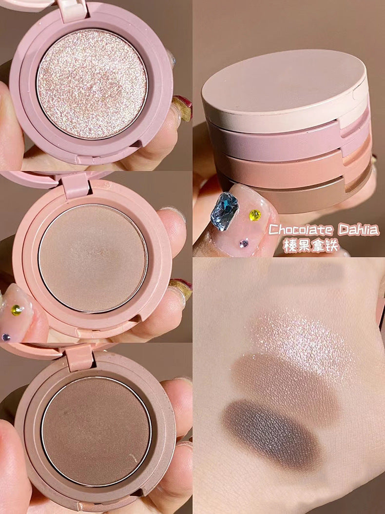 Capel Macaron Three-Layer Sandwich Eyeshadow Pearlescent Matte Flash Contour Earth Color with Mirror Nose Side Shadow