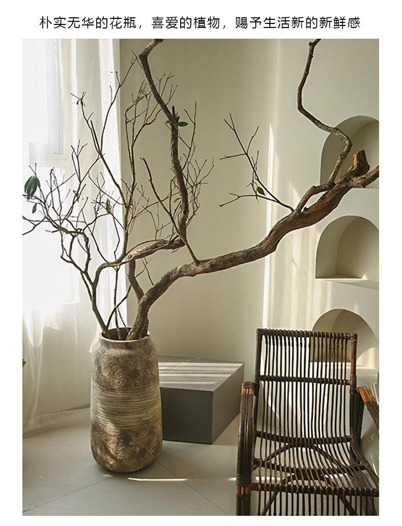 Large Artificial Drunken Horse Tree Decorative Real Tree Trunk Yellow Cypress Tree Large Floor-standing Landscaping Decorative Dry Branches