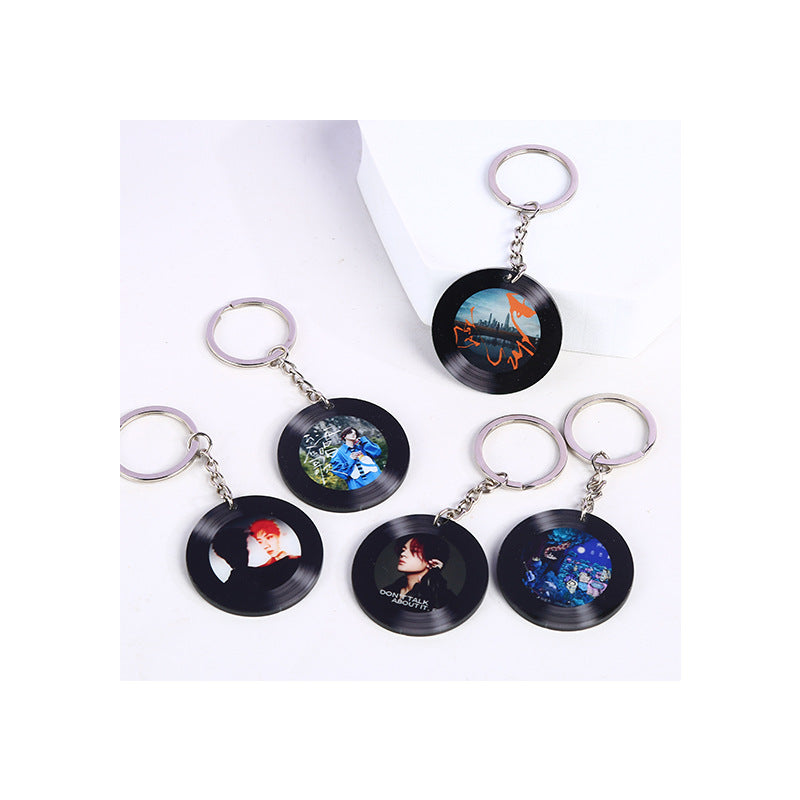 Acrylic NFC Custom Vinyl Record Keychain diy Star Cartoon Peripheral Creative Personality Keychain