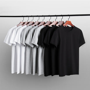 Summer Men's Waffle Henley Collar Short Sleeve T Men's American Style Solid Color Versatile Slim Fit Comfortable Casual Short Sleeve Shirt T T-shirt