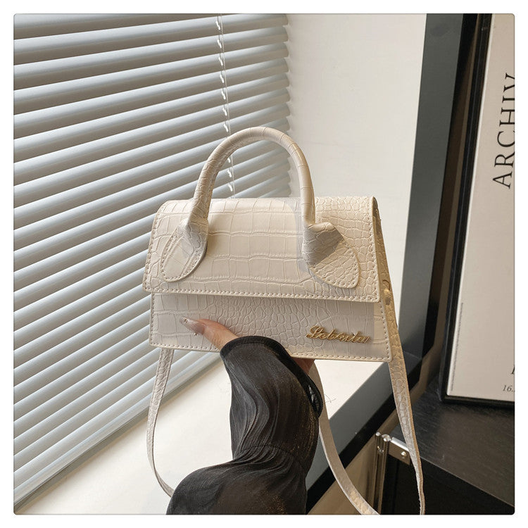 Korean style stone pattern single shoulder bag for women2025New Textured Handheld Small Square Bag Versatile Fashion Simple Crossbody Bag