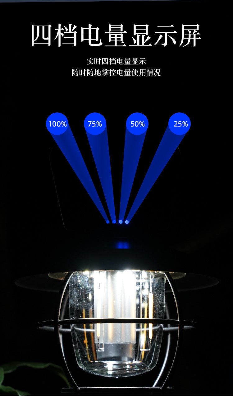 New Outdoor Retro Camping Light Outdoor Strong Light Camping Light LED Tent Lantern Portable Camp Lighting Lantern