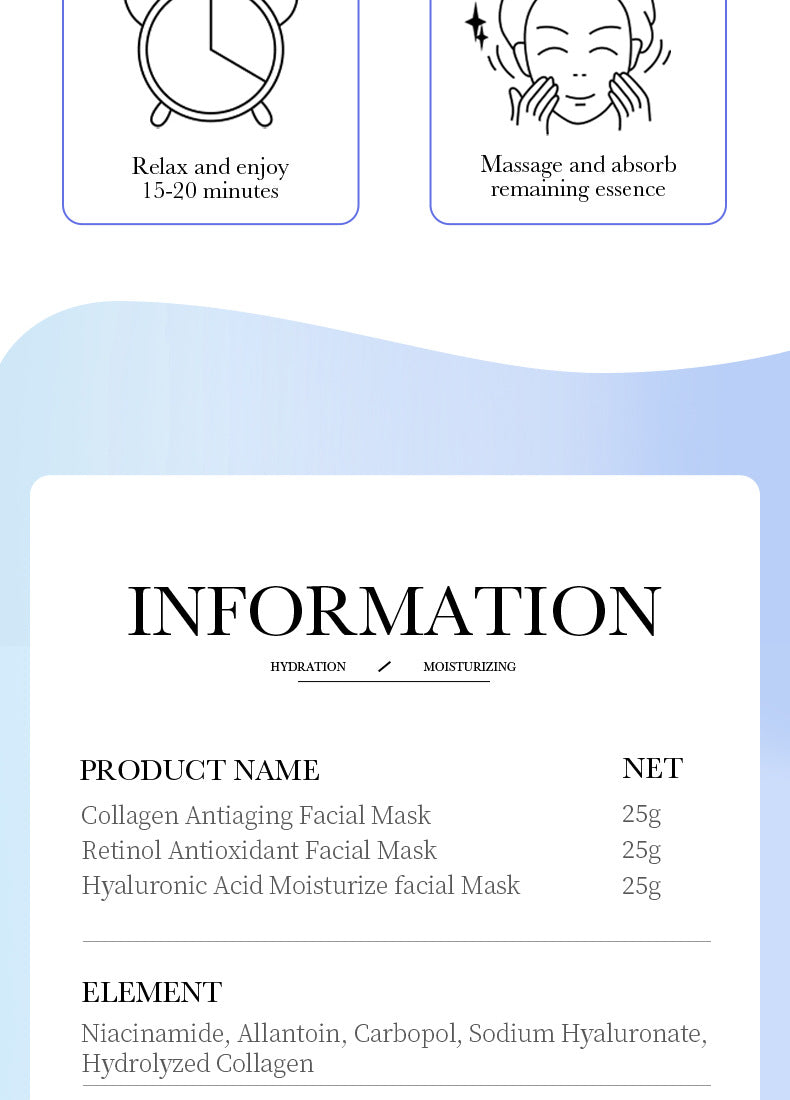 Full English Mask25gBIOAOUA Hyaluronic Acid Hydrating Collagen Retinol Moisturizing Cross-Border Wholesale