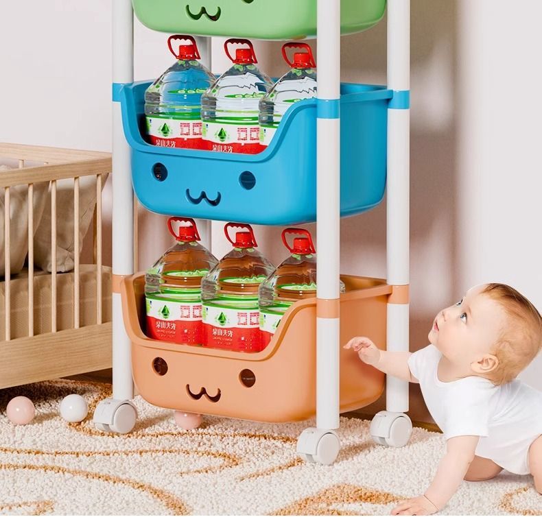 Children's Toy Storage Rack, Floor-standing Multi-layer Toy Organizer, Snack Storage, Bookshelf, Home Mobile