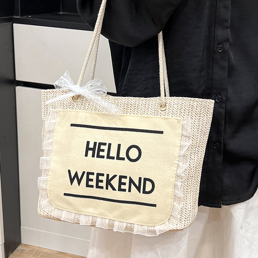 2025Large Capacity Elegant Korean Style Bag for Women Linen Canvas Bag Fashionable Eco-friendly Shopping Bag Single Shoulder Casual Handbag