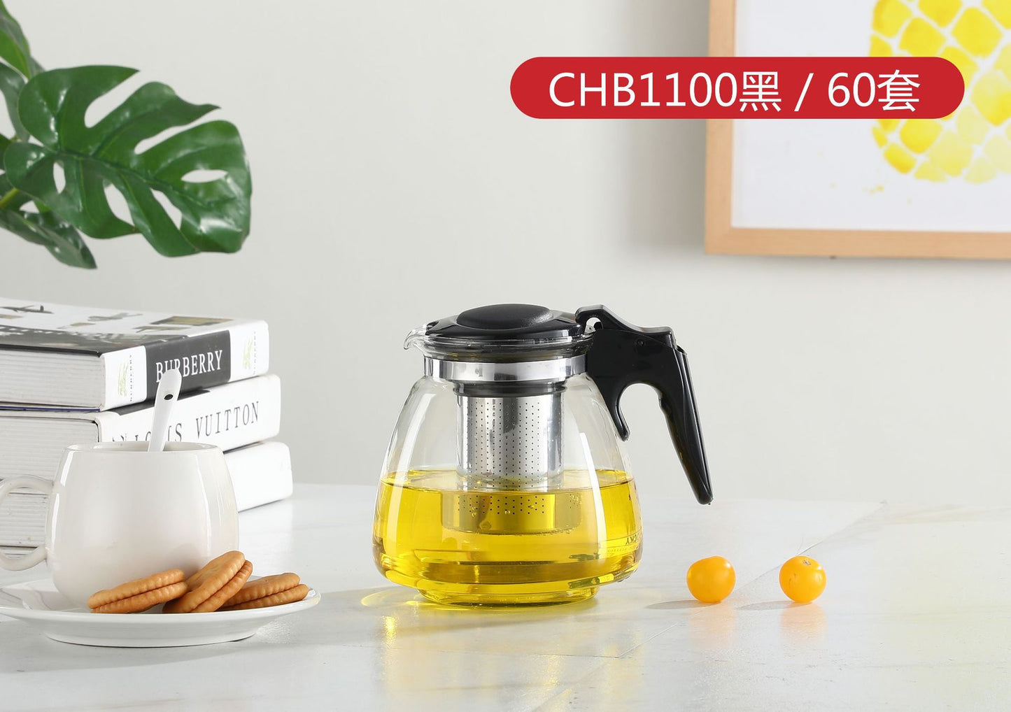 Large Capacity Glass Teapot Kung Fu Tea Brewing Pot Household Kettle Single Pot Heat Resistant Filter Tea Maker Flower Tea Tea Set