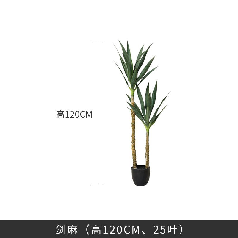 Cross-Border Nordic Large Living Room Decoration Bedroom Floor Fake Tree Bionic Traveler Banana Ficus Lyrata Potted Plant Artificial Green Plant