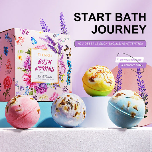 ZHENXIU Dried Flower Explosive Bath Salt Ball Gentle Moisturizing Exfoliating Long-lasting Fragrance Bath Ball Cross-border Trade