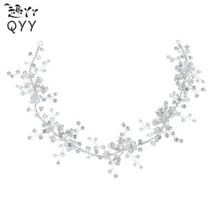 European and American Bride Accessories Wedding Dress Hairband Handmade Pearl Mesh Hair Press Headpiece Exotic Style Accessories Headband