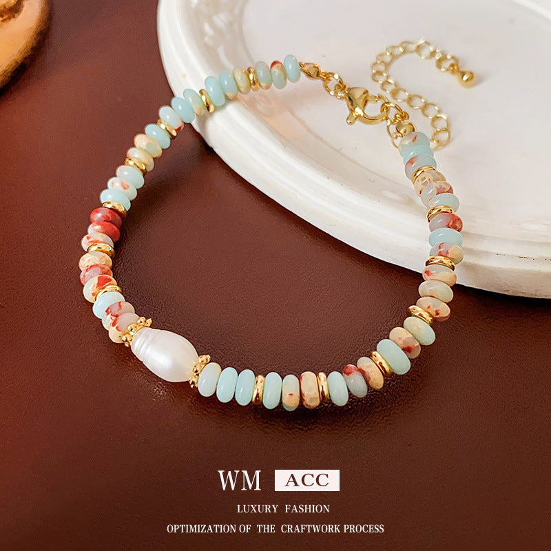 Baroque Freshwater Pearl Necklace Simple Elegant Colorful Beaded Collarbone Chain Niche Light Luxury High-End Sense Necklace for Women