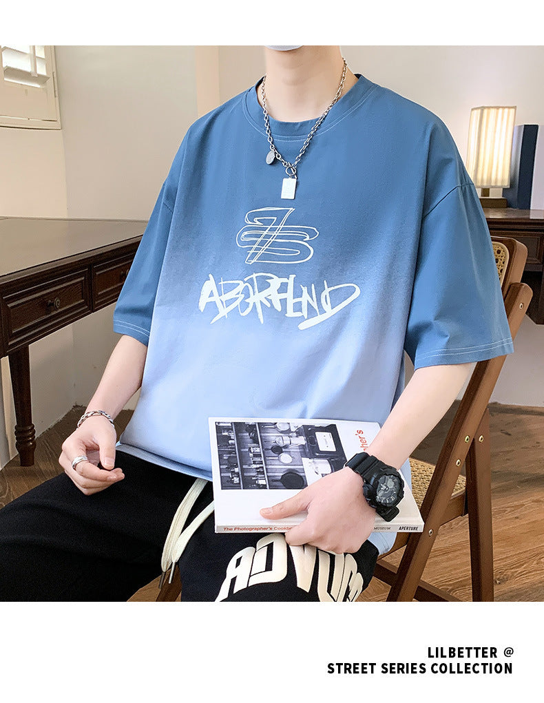 Youth Summer Ice Silk Short Sleeve t T-shirt for boys in summer2025New style junior high and high school student short-sleeve tops