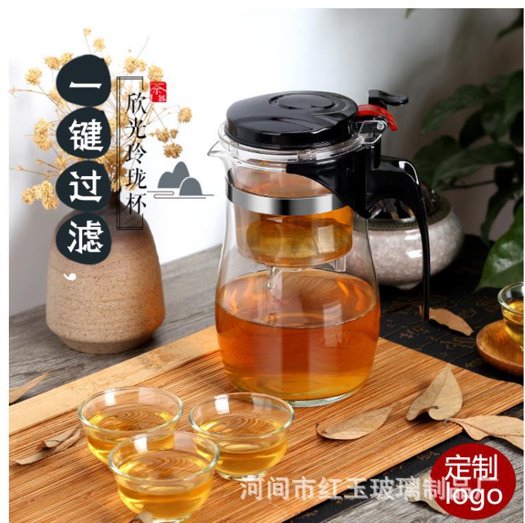 Wholesale High Borosilicate Glass Elegant Cup Heat-Resistant Glass Filter Teapot Detachable Washable Tea Brewing Pot Tea Infuser Exquisite
