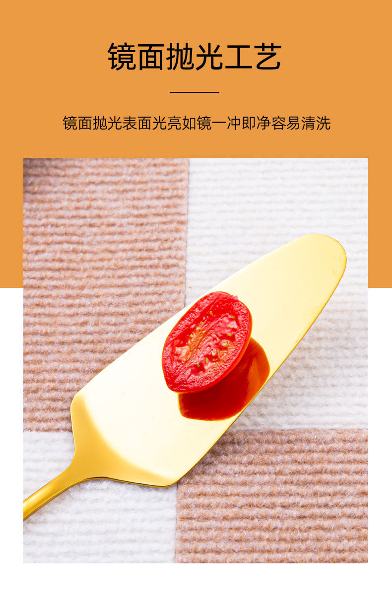 Gold Stainless Steel Extended Thickened Hotel Buffet Service Public Serving Spoon Soup Ladle Spoon Laser LOGO