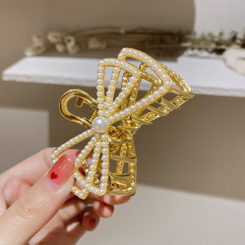 Pearl Large Star Clip Hair Clip Korea ins Fashionable Light Luxury Shark Clip Hair Claw Back of Head Side Hair Accessory for Women