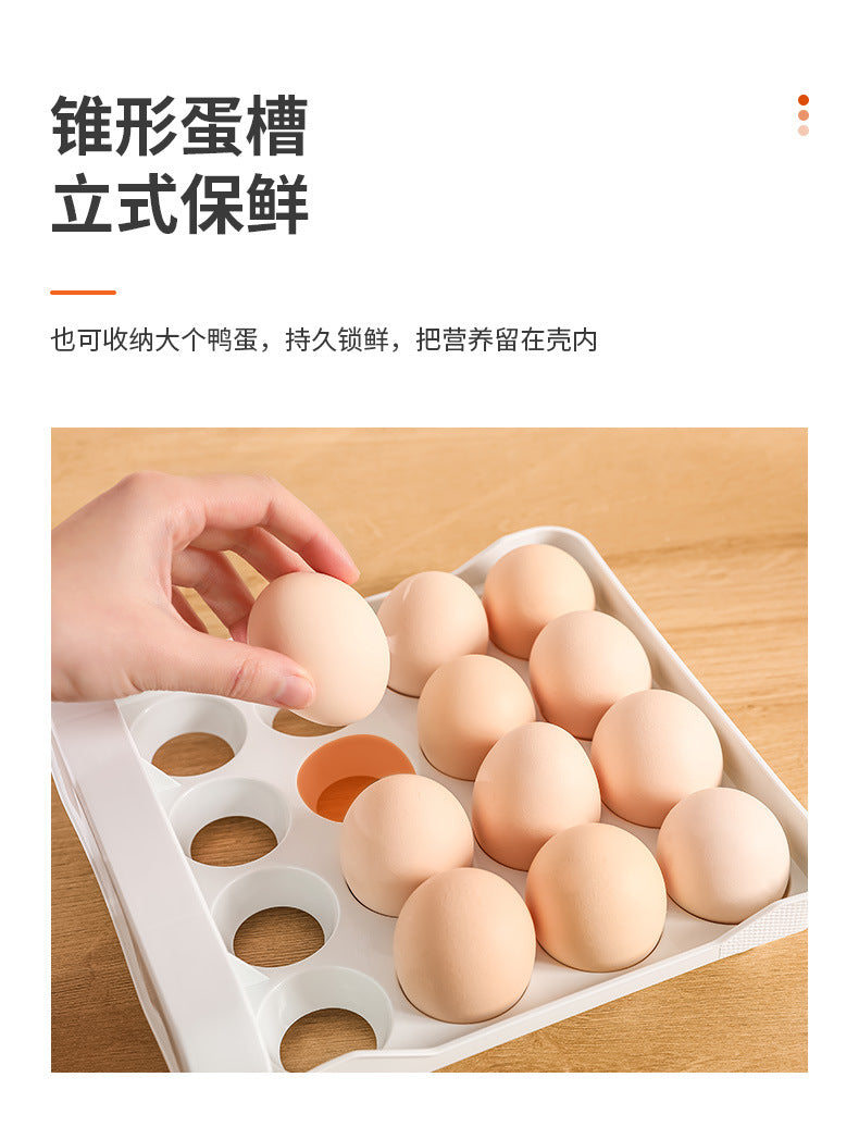 Ruge Transparent Double Layer Fresh-Keeping Box Kitchen household plastic sealed egg carton Drawer-style Refrigerator Storage Box