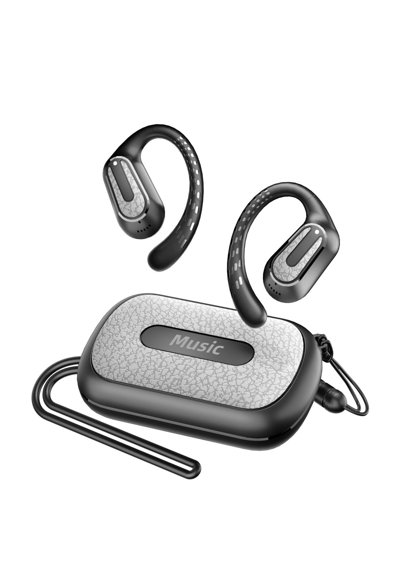 Cross-Border2025New Wireless Bluetooth Headset OWS Clip-on Ear Hook Gaming Sports Noise Cancelling Long Battery Life