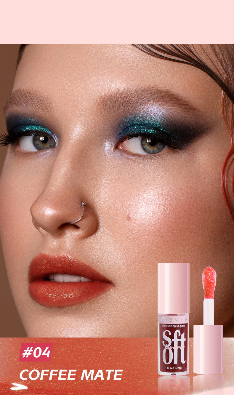 PNF Cross-border Moisturizing Lip Gloss Lip Oil Pearlescent Fine Flash European and American Water Light Lip Plumping Cream Lip Gloss Lip lacquer
