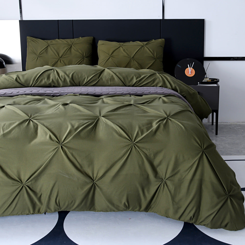 3pcs/set 7In-stock colors AliExpress Amazon ebay Handcrafted Solid Color Duvet Cover Three-Piece Set USA