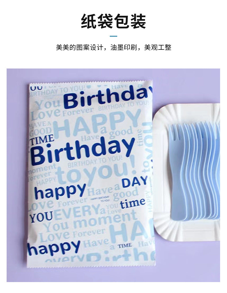 Birthday Cake Cutlery Set Bakery Disposable Cutlery Plates Food Grade Cake Shop Plastic Tableware