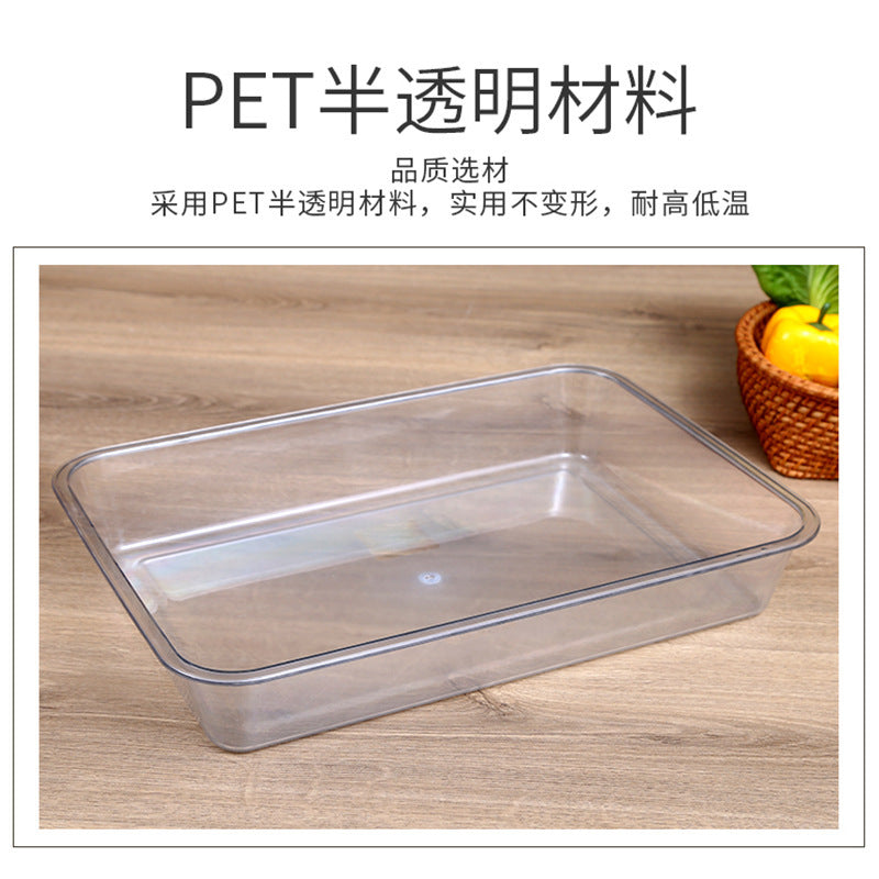 Acrylic Transparent Square Plate Cold Dish Display Plate Commercial Deli Stall Tray Rectangular Food Plastic Square Plate