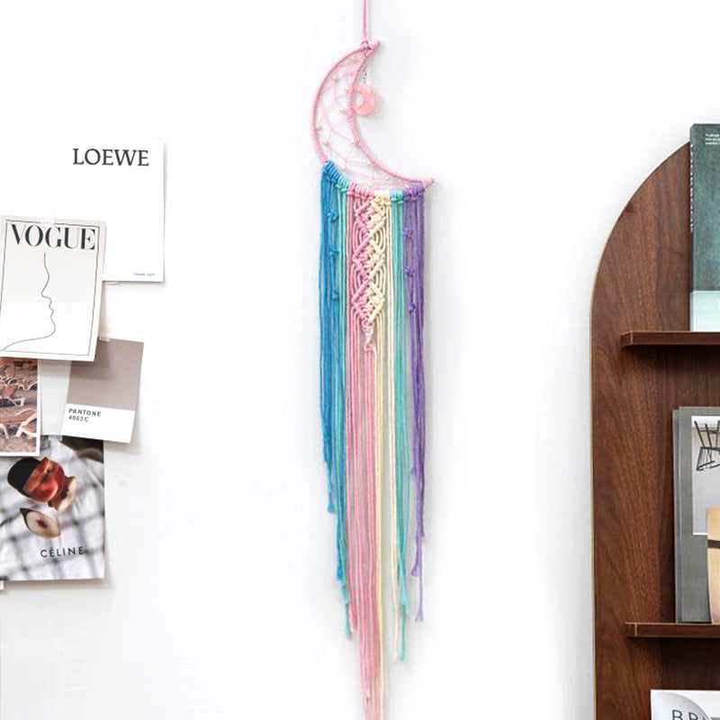 Cross-Border Hot-Selling European Style Artificial Woven Cotton Rope Tapestry Tassel Home Wall Hanging Decoration Soft Furnishing Collection Wholesale