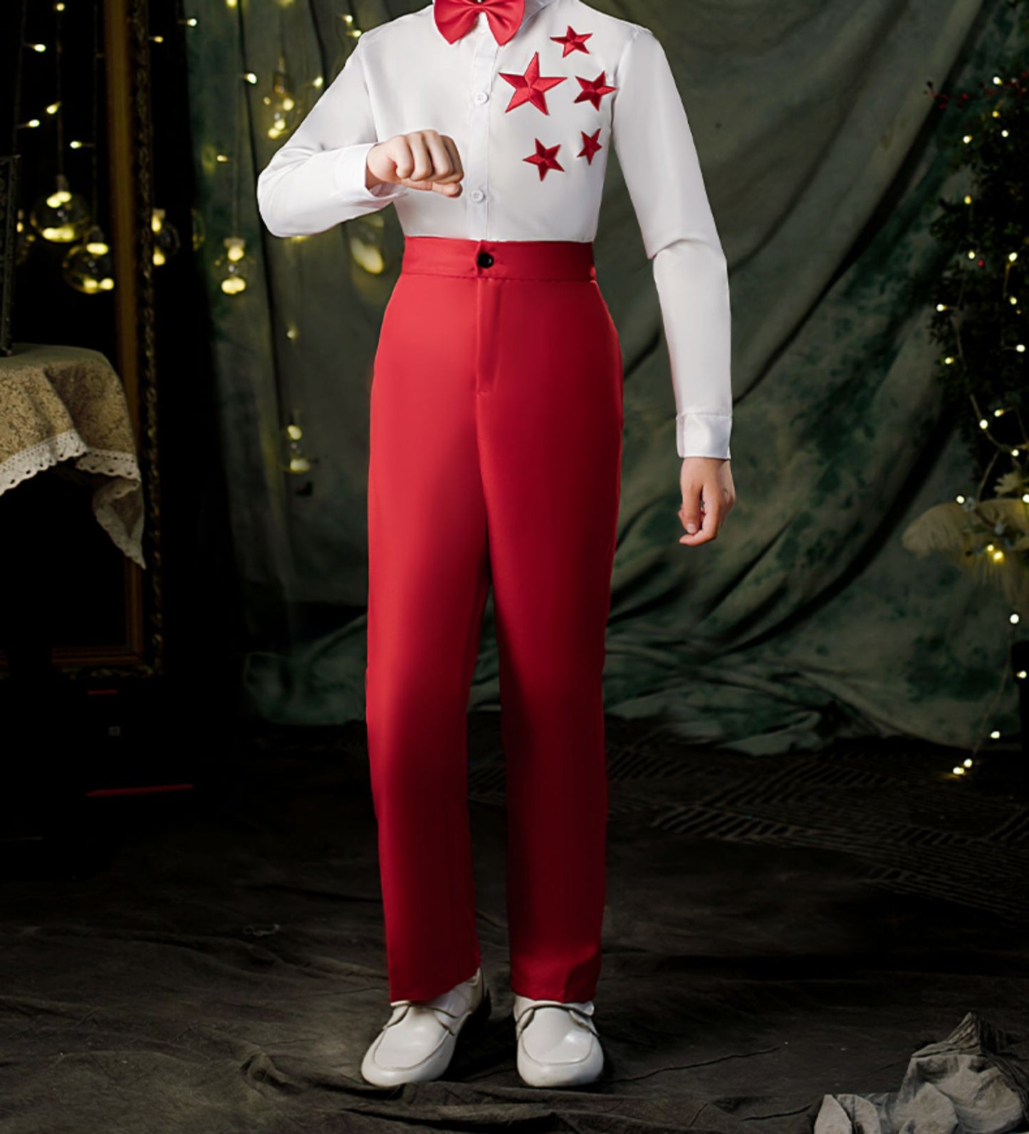 Children's Dance Costume for Children's Day, Red Theme Chorus, Poetry Recitation Performance Costume, Girls' Dress Set
