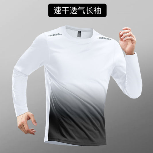 Quick-drying Long-sleeved Men's Mesh Running Training Sports Top Men's Mountaineering Fitness T T-shirt Base Layer Morning Jogging Outfit
