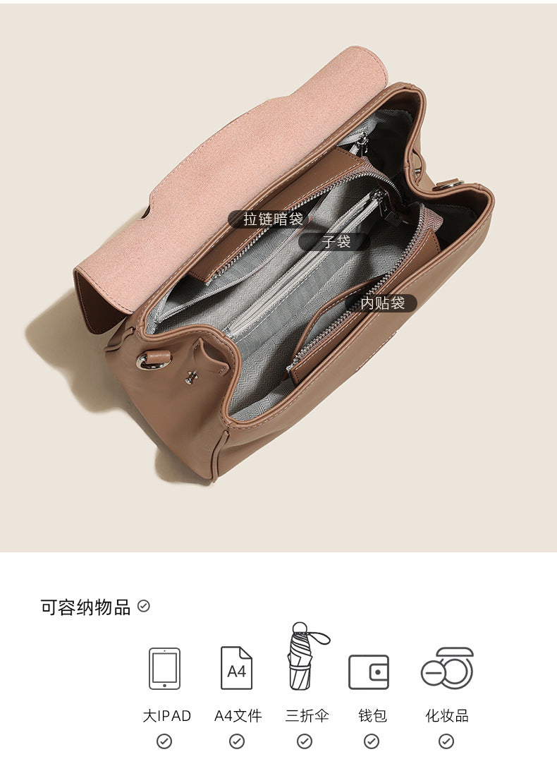Cross-border Tote Bag for Women2024Summer new soft leather large capacity niche high-end genuine leather single shoulder crossbody bag
