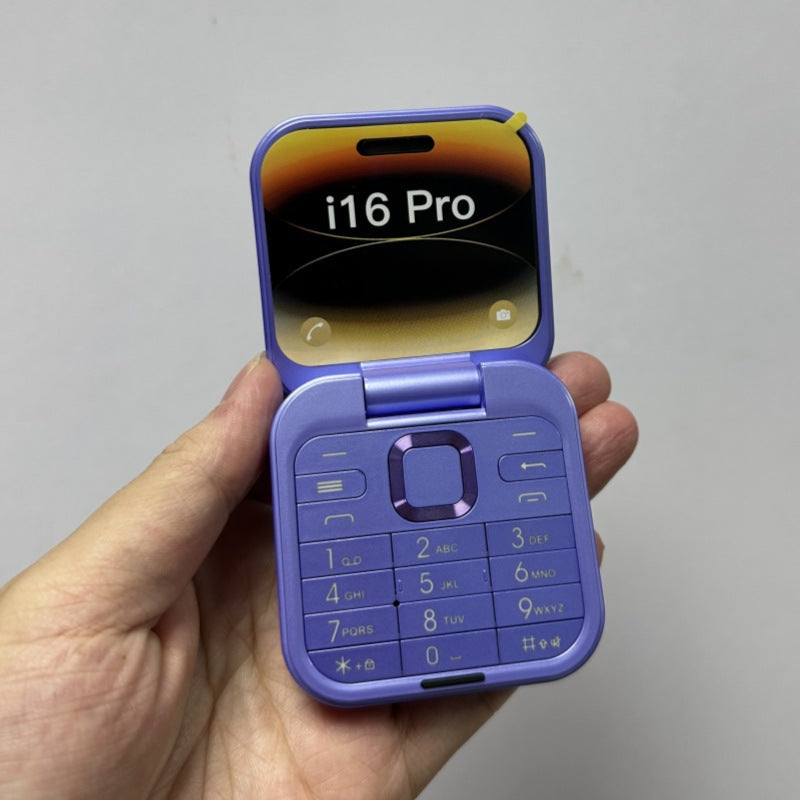 Mini Flip Phone Cross-Border i16 pro Flip Phone Dual SIM2G Button Mini Export Mobile Phone Wholesale