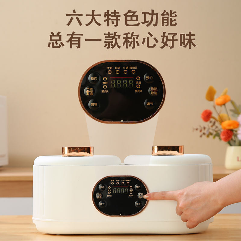 Wholesale Dual Pot Rice Cooker Fully Automatic Multi-Functional Integrated Rice Cooker Hot Pot Steaming Intelligent Reservation Insulation