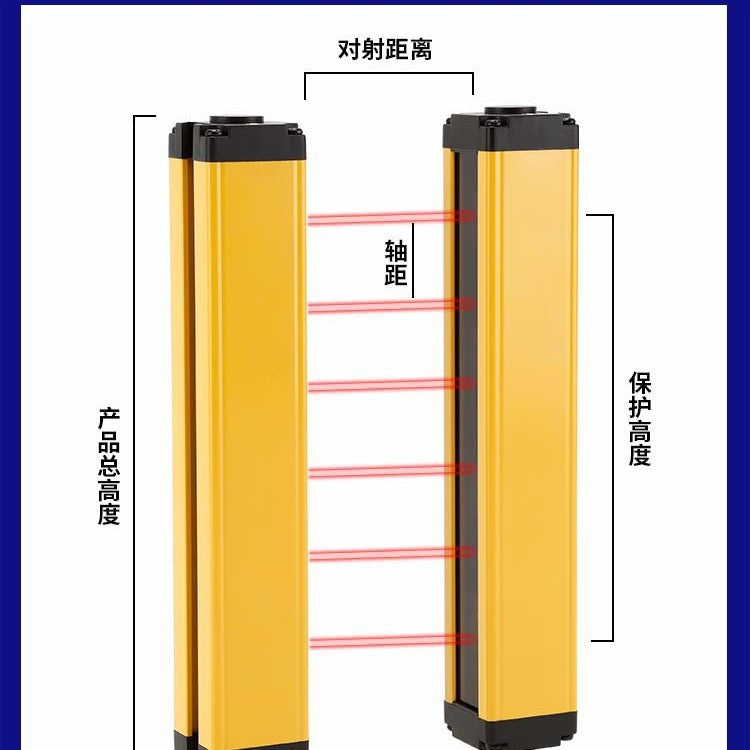 Safety Grating Light Curtain Infrared Ray Detector3Universal Distance Protection Grating Sensor for Automation