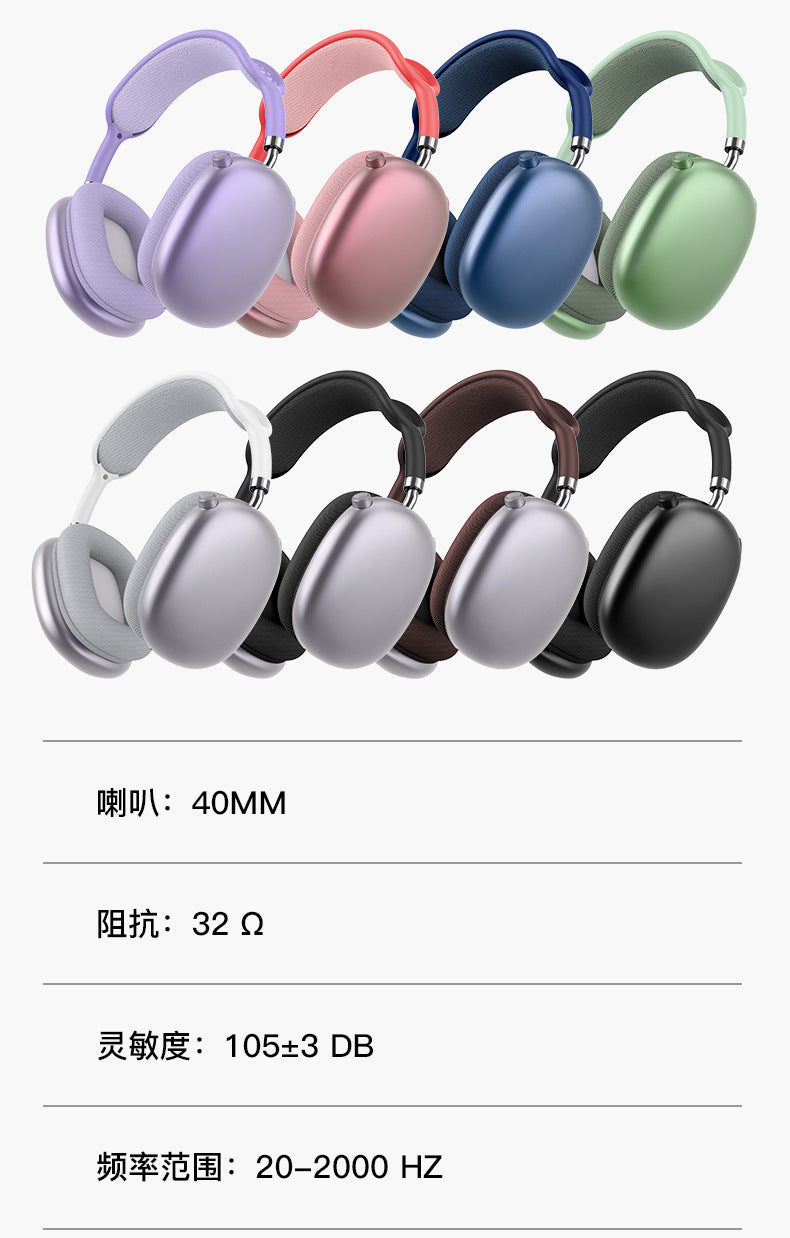 Cross-border Hot-Selling Retro P9 Plus Bluetooth Headphones Heavy Bass Wireless Sports Gaming Headphones Factory