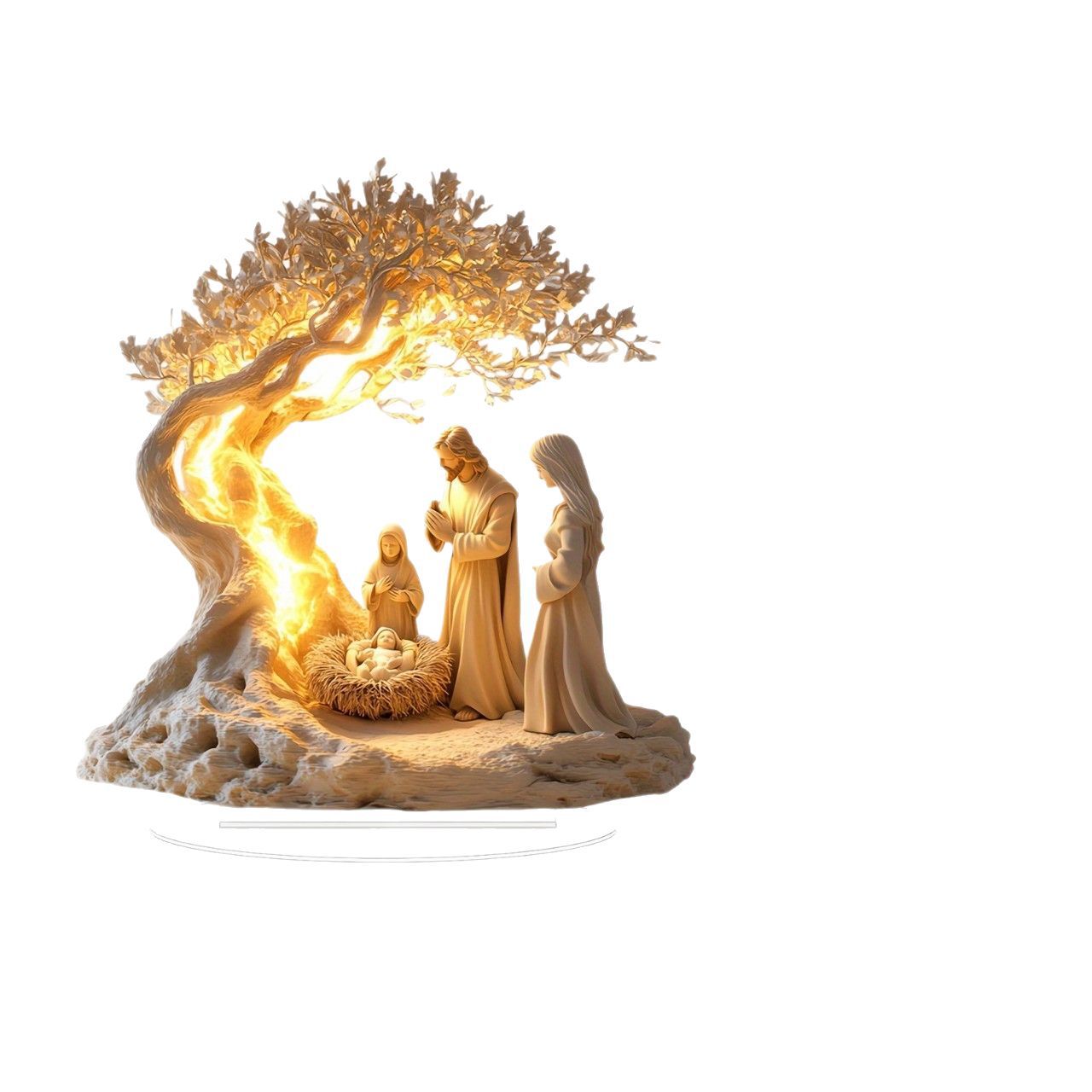 Cross-Border Desktop Decoration Family Statue Jesus Tree of Life Newborn Acrylic Desktop Decoration Ornament Hanging Decoration