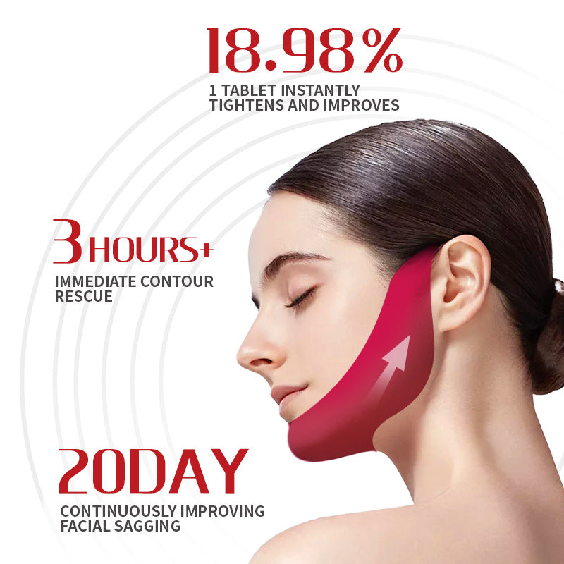 Cross-Border V Face Mask English red V Type Lifting Chin Patch Hydrogel Ear Hanging Mask Lifting Bandage In Stock