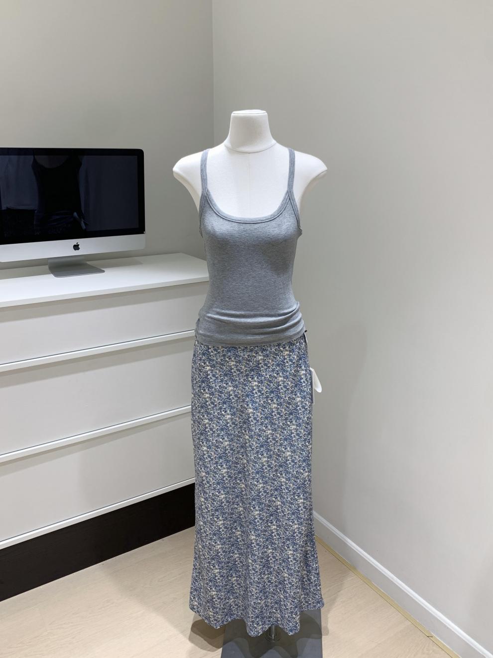 Serena2025Summer New Elegant Versatile Floral Half Skirt