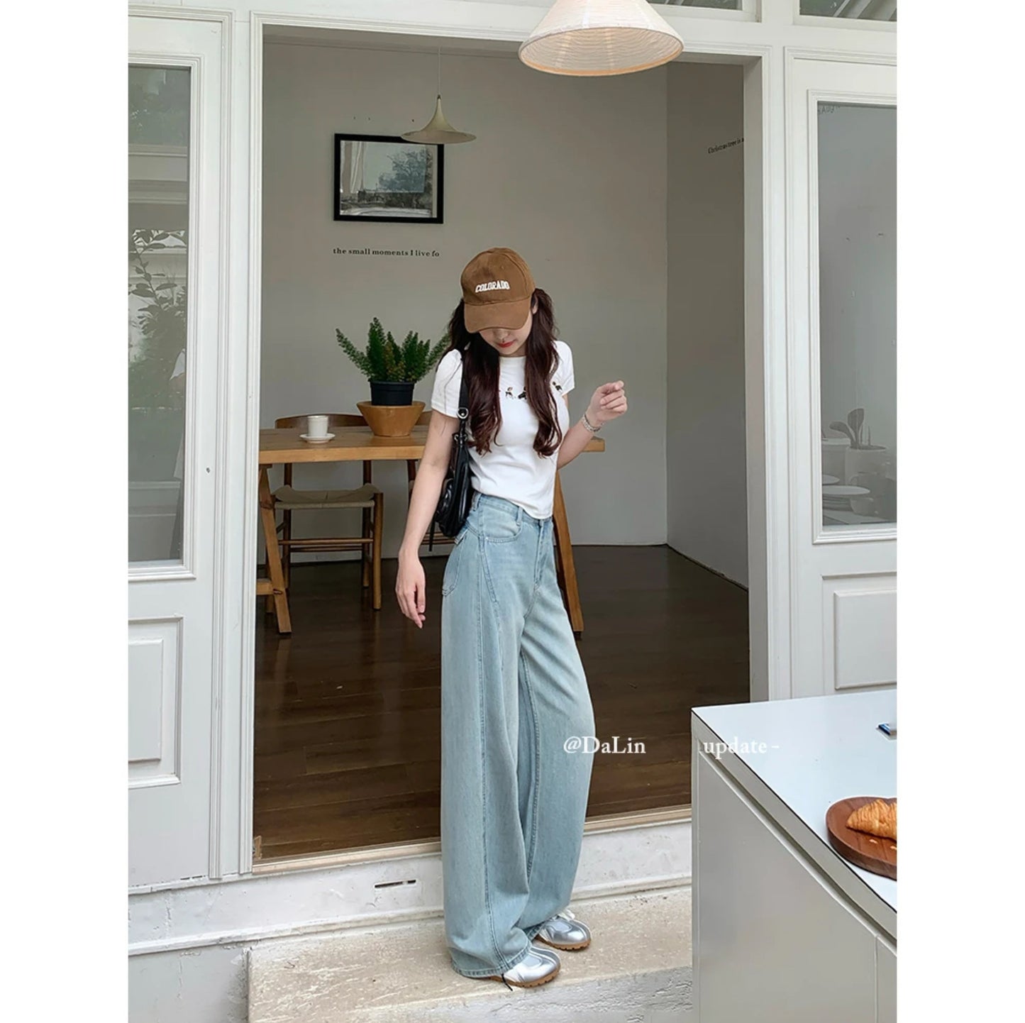 DUOXINIU/Duo Xi Niu/DaLin Summer Thin Jeans for Women, Slim Fit Scimitar Pants, Loose Fit, Leg-Lengthening