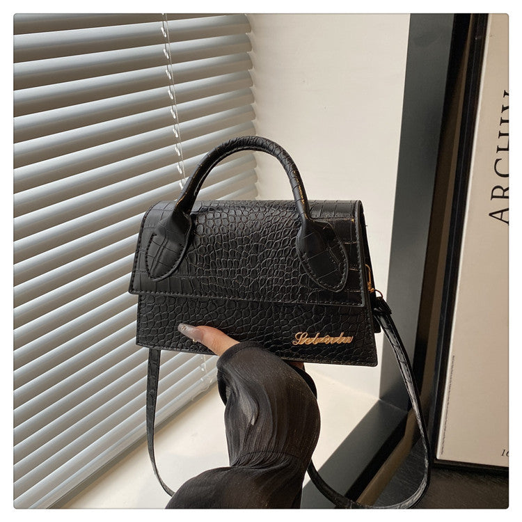 Korean style stone pattern single shoulder bag for women2025New Textured Handheld Small Square Bag Versatile Fashion Simple Crossbody Bag