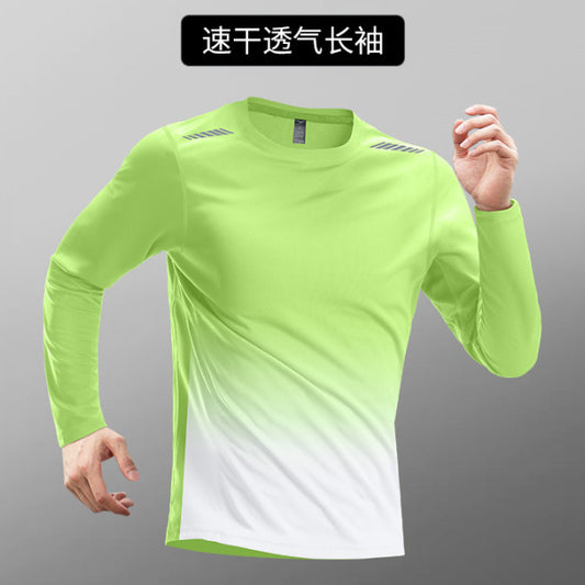 Quick-drying Long-sleeved Men's Mesh Running Training Sports Top Men's Mountaineering Fitness T T-shirt Base Layer Morning Jogging Outfit