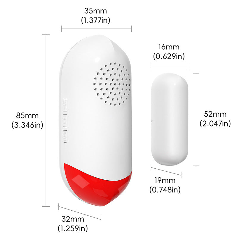 wifi Smart Sound and Light Sensor Door Magnetic Alarm Tuya Door and Window Intrusion Alert Anti-theft Alarm