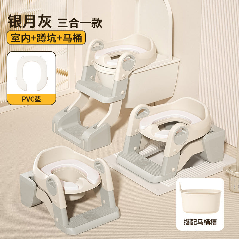 【Same Low Price】Children's Toilet Step Ladder Foldable Baby Potty Training Aid Boys and Girls Infant Handrail Toilet Step Ladder
