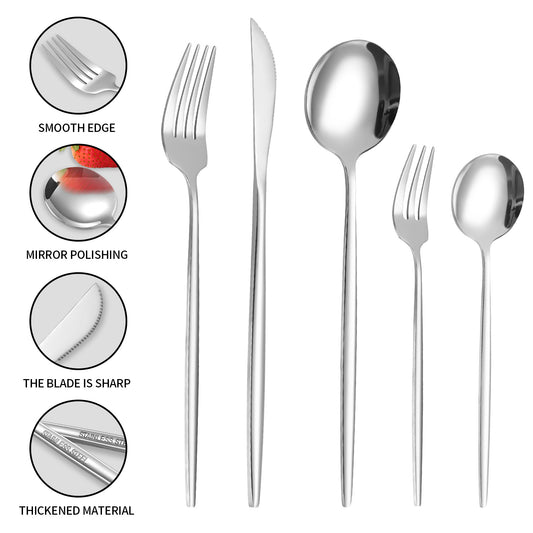 cutlery set Cross-border Amazon Portugal Stainless Steel Cutlery Set4Main item20Set of Knife, Fork, and Spoon