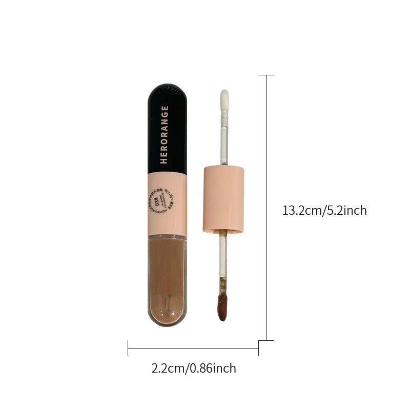 HERORANGE Moisturizing Dual-Ended Lip Gloss Velvet Matte Water Gloss Mirror Double Texture Non-Sticky Lipstick HR499