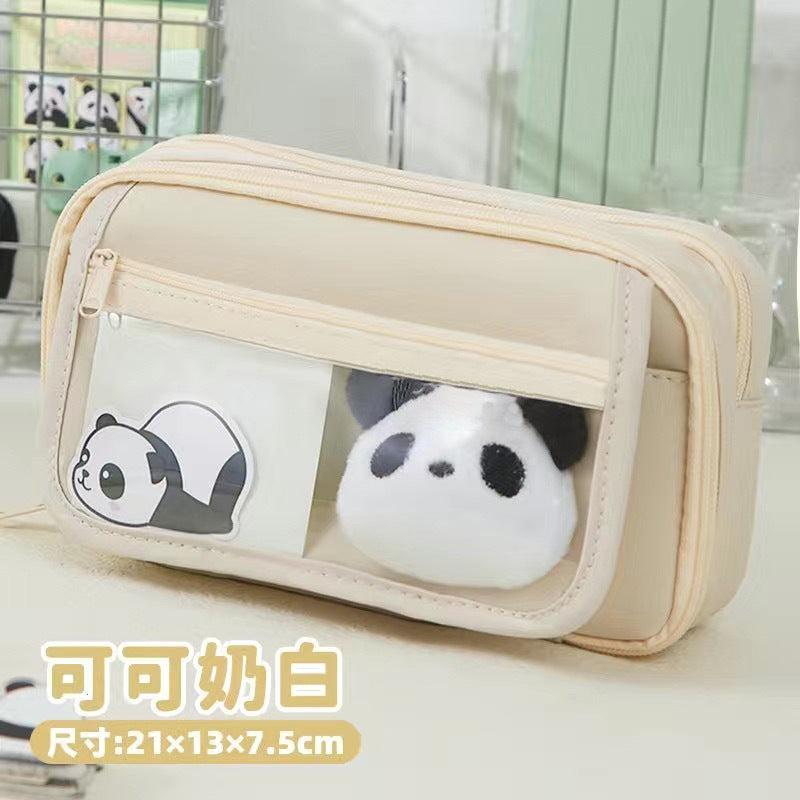 Large Capacity Pencil Case Kawaii Canvas Pencilcase School