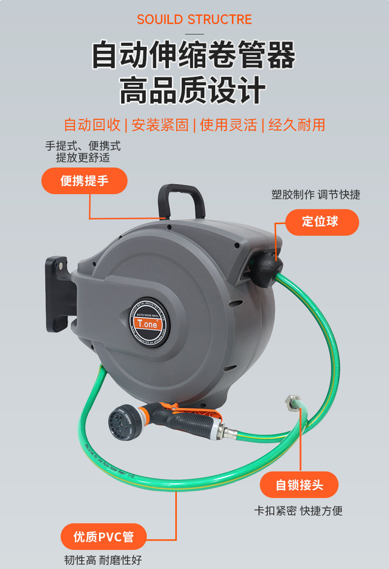 Garden Irrigation Water Sprinkler Garden Irrigation Water Gun Water Sprinkler Equipment Automatic Retractable Hose Reel Tool Wholesale