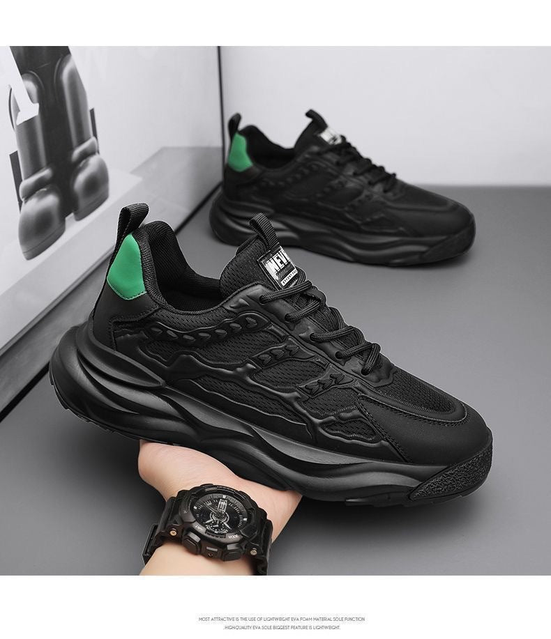 New Fashion Versatile Dad Sneakers2024Summer Trend Thick-Soled Height-Increasing Men's Shoes Mesh Breathable Casual Sneakers