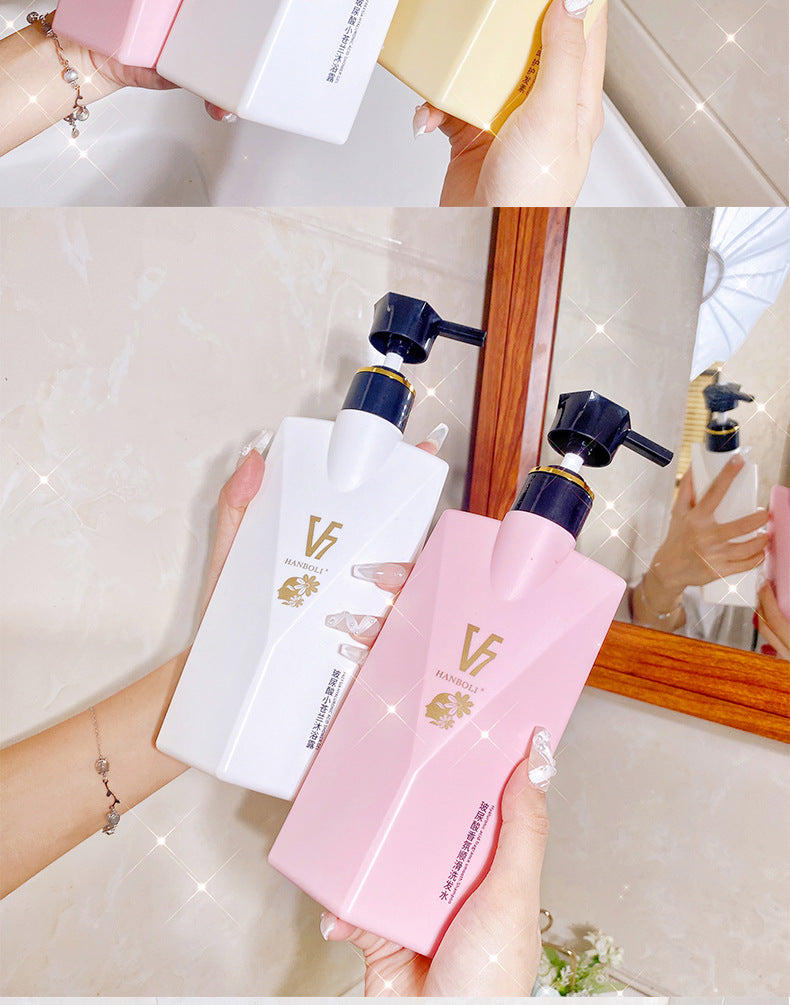 Han Boli v7Hyaluronic Acid Shampoo Conditioner Shower Gel Wash and Care Set coco Perfume with Long-lasting Fragrance In Stock