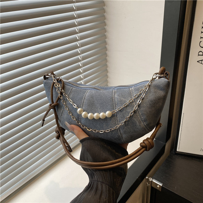 French Niche Ox Horn Bag for Women Shoulder Bag2025New Fashion Dumpling Bag Versatile Simple Crossbody Bag Export
