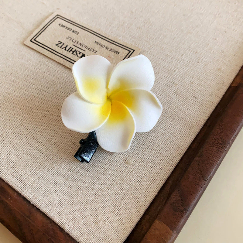 Super Fairy Vacation Style Fabric Flower Hair Clip Side Bangs Broken Hair Duckbill Clip Gentle Atmosphere Versatile Hair Accessory for Women